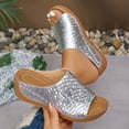 thumbnail image 3 of Dakaela Womens Summer Beach Sandals Open Toe Wedge Slides Ladies Comfortable Dressy Platform Slippers, 3 of 7