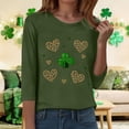 thumbnail image 6 of felwors St Patty's Day Shirt Women 2025 Casual Plus Size 3/4 Sleeve Irish Clover Shirts Funny Saint Patrick's Tunic Tops (Dark Green, L), 6 of 7