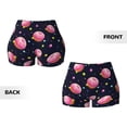 thumbnail image 5 of Fotbe Cartoon Donut Planets Seamless Shorts, Womens Workout Shorts High Waist Stretch Booty Short for Gym/Yoga/Running/Biking-, 5 of 9