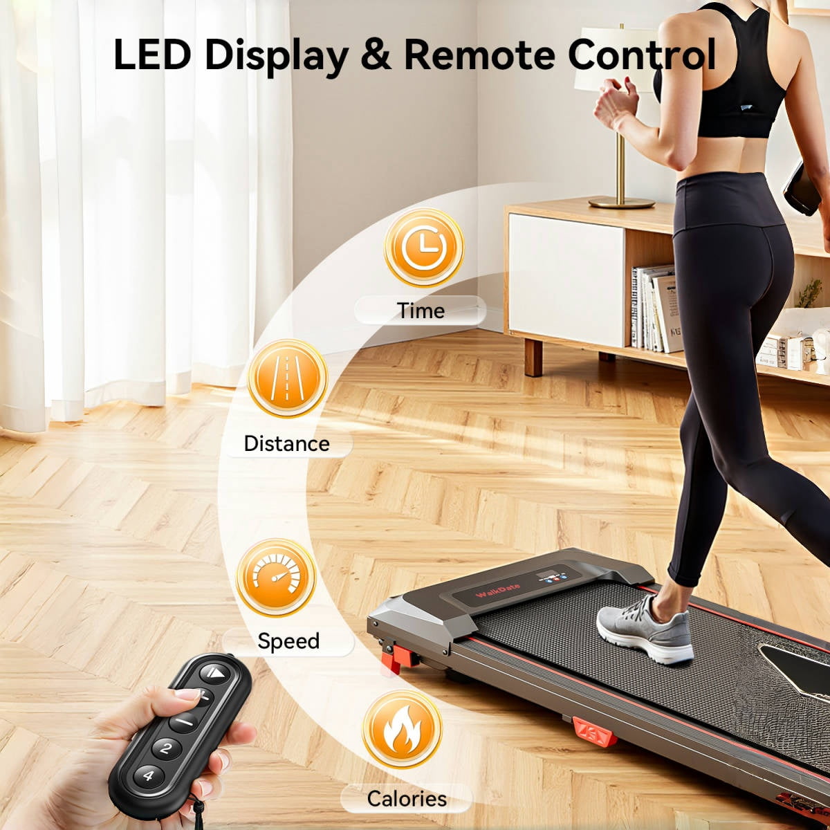 Walk Date Under Desk Treadmill With Incline,Walking Pad Treadmill With Triple Shock-Absorbing System, 2.5HP Quiet Brushless