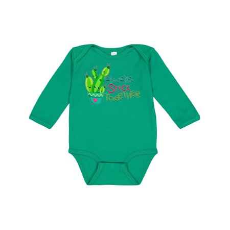 

Inktastic Always Stick Together- cute cactus Gift Baby Boy or Baby Girl Long Sleeve Bodysuit