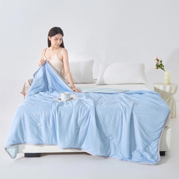 GFHFHITJ Mellow Sleep Comforter, Soft Skinfriendly Cooling Comforter, Washed Solid Color Breathable Blanket, Skin-Friendly & Lightweight