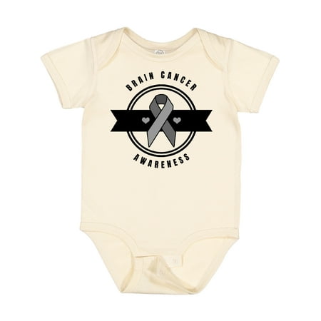 

Inktastic Brain Cancer Awareness with Grey Ribbon and Hearts Gift Baby Boy or Baby Girl Bodysuit