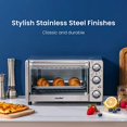 thumbnail image 2 of COMFEE' Toaster Oven, 4 Slice, 12L, Multi-function Stainless Steel Finish with Timer-Toast-Bake-Broil Settings, 1100W, Perfect for Countertop, 2 of 5