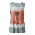 thumbnail image 3 of Tank Tops For Women 2024 Sleeveless Round Neck Lightweight Going Out Summer Blouses Dandelion Printed Colour Block Classic Cute Simple T Shirts, 3 of 4