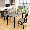 thumbnail image 3 of MOOSENG Small Wooden Dining Table Set for 2, Industrial Sturdy Dinette, Space-Saving Kitchen Table Set for Apartment, Living Room, 3 of 9