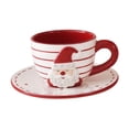 thumbnail image 4 of Taza de té y platillo de Papá Noel, juego de taza de café de única y multiusos para , suministros de mesa para leche y café con, 4 of 10