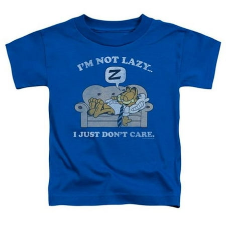 

Trevco Garfield-Not Lazy Short Sleeve Toddler Tee- Royal - Large 4T