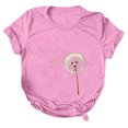 thumbnail image 2 of NAMTYQX Hawaiian Shirts for Women Crew Neck Cool Stretchy Mit Print Loose Fit Pattern Short Sleeve Oversized Cute Summer Shirts for Women Pink Size XL, 2 of 4