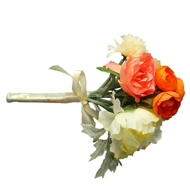 Cloth Artificial Flower Wedding Simulated Bouquet Vivid Party Plant Decor Light Purple + Deep Purple