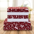 thumbnail image 2 of Mocassi Soft Bed Sheets Holiday Pattern 1500 Series Microfiber-Softness Wrinkle and Fade Resistant (6-Piece) Bedding Set, Cal King, Burgundy Reindeer, 2 of 6