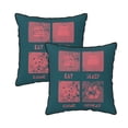 thumbnail image 1 of Velvet Decorative Throw Pillow Covers Set of 2, Soft Square Cushion Cover with Invisible Zipper Funny Eat Sleep Game Repeat Printing, 16"x16", 1 of 7