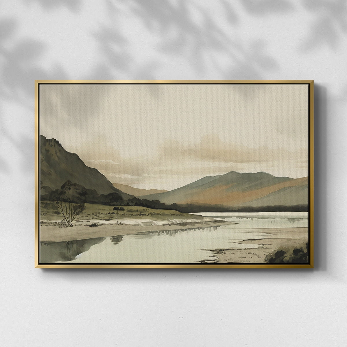 Vintage Landscape-XX By Wexford Home Framed in Gold Wood Gallery Wrapped Canvas 17 in. x 25 in.