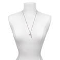 thumbnail image 3 of Delight Jewelry Silvertone Small Dragonfly with Crystal Silvertone Forever Bar Charm Necklace, 23", 3 of 4