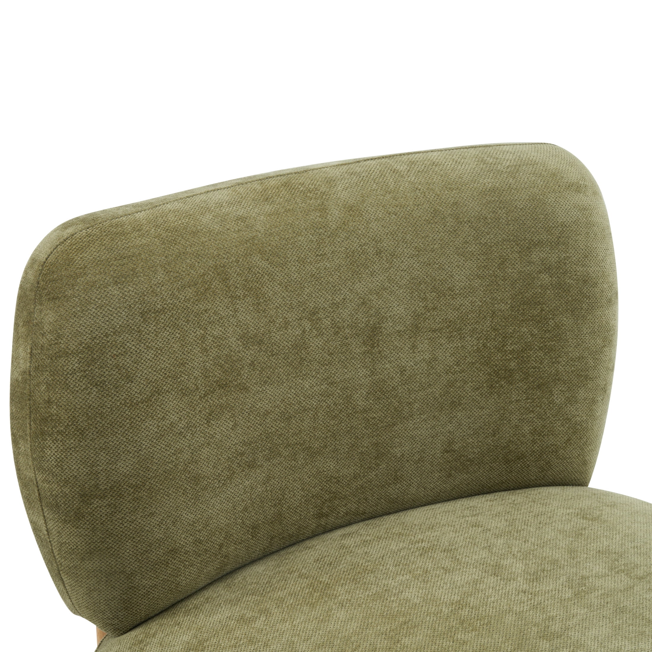 Christopher Knight Home Modern Upholstered Armless Accent Chair with Wood Legs, Wide Seat, Green