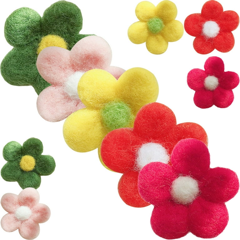 COHEALI 2pcs Felt Flowers for Crafts Wool Felt Balls Craft Flowers Ornament  Decore Crafts Accessory Small Flowers for Crafts Accessories Wool Felt
