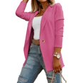 thumbnail image 3 of Solid Color Womens Casual Long Sleeve Blazers One Button Jacket, 3 of 4