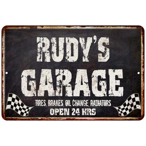 RUDY'S Garage Black Grunge Sign 8x12 Decor Gift 108120005108