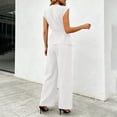 thumbnail image 7 of 2 Piece Sets for Women Fashion Solid Color V-Neck Sleeveless Button Elastic Waist Pants Lounge Sets, 7 of 7