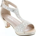 thumbnail image 7 of Link Excited-95K Girl's Glitter Rhinestone T-Strap Back Zipper Wrapped Heel Sandals, 7 of 7