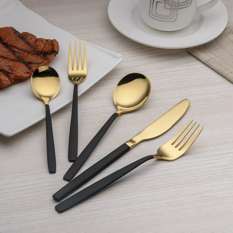 Black Gold Flatware Set Cutlery Set Stainless Steel