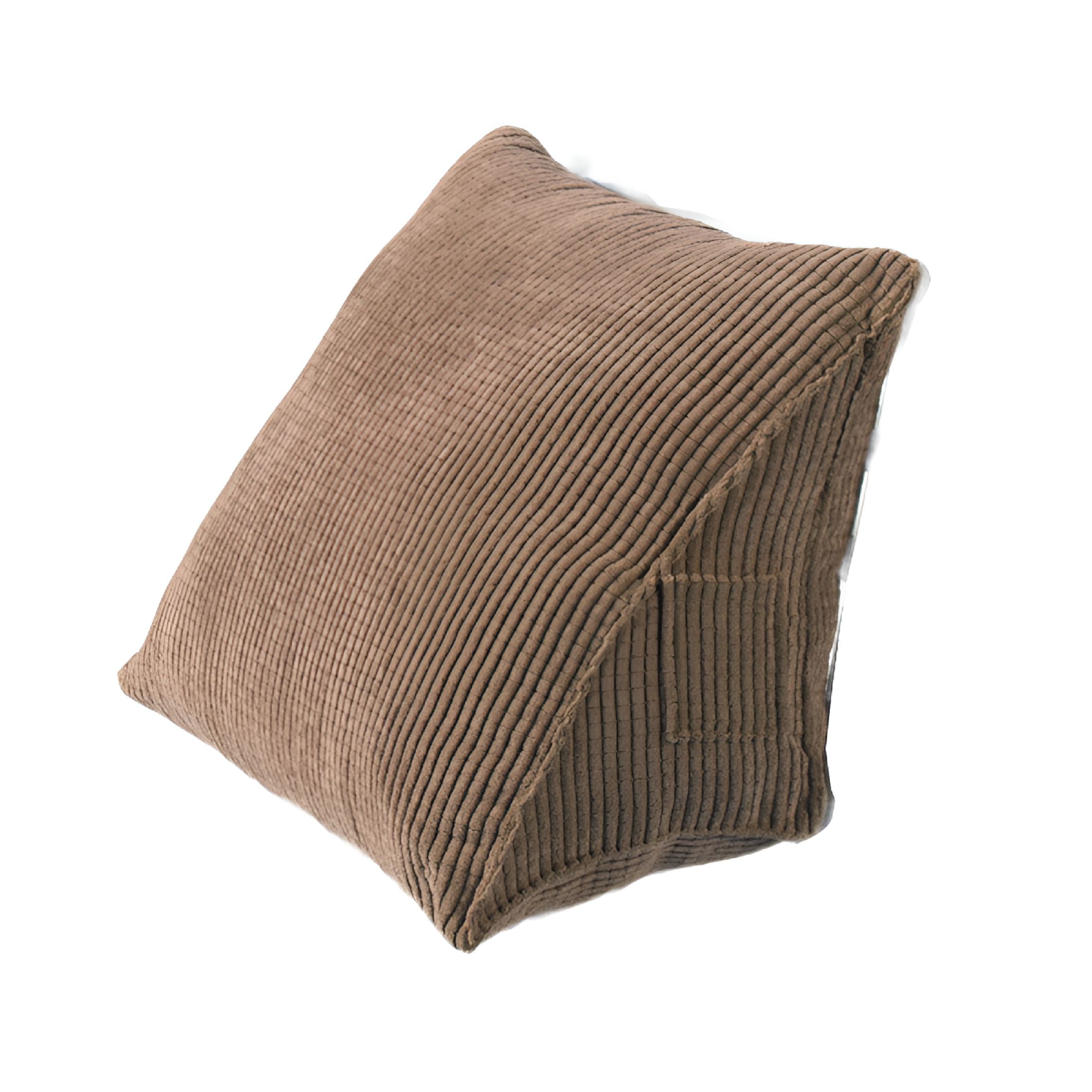 LAMIRO Solid Color Corduroy Ribbed Wedge Cushion Triangle Pillow Home Bed Sofa Decor