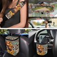 thumbnail image 3 of Uorisanigo Aztec Highland Cow Sunflower 15 Packs Car Seat Cover Front Back Seat Protector, with Steering Covers Seat Belt Cushion Pad Coasters Trash Bin Can Air Vent Organizer Bag Keychain, 3 of 7
