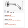 thumbnail image 4 of 6-Inch Stainless Steel Shower Arm with Flange - Wall Mounted Chrome Finish Shower Head Extension Pipe, 4 of 9