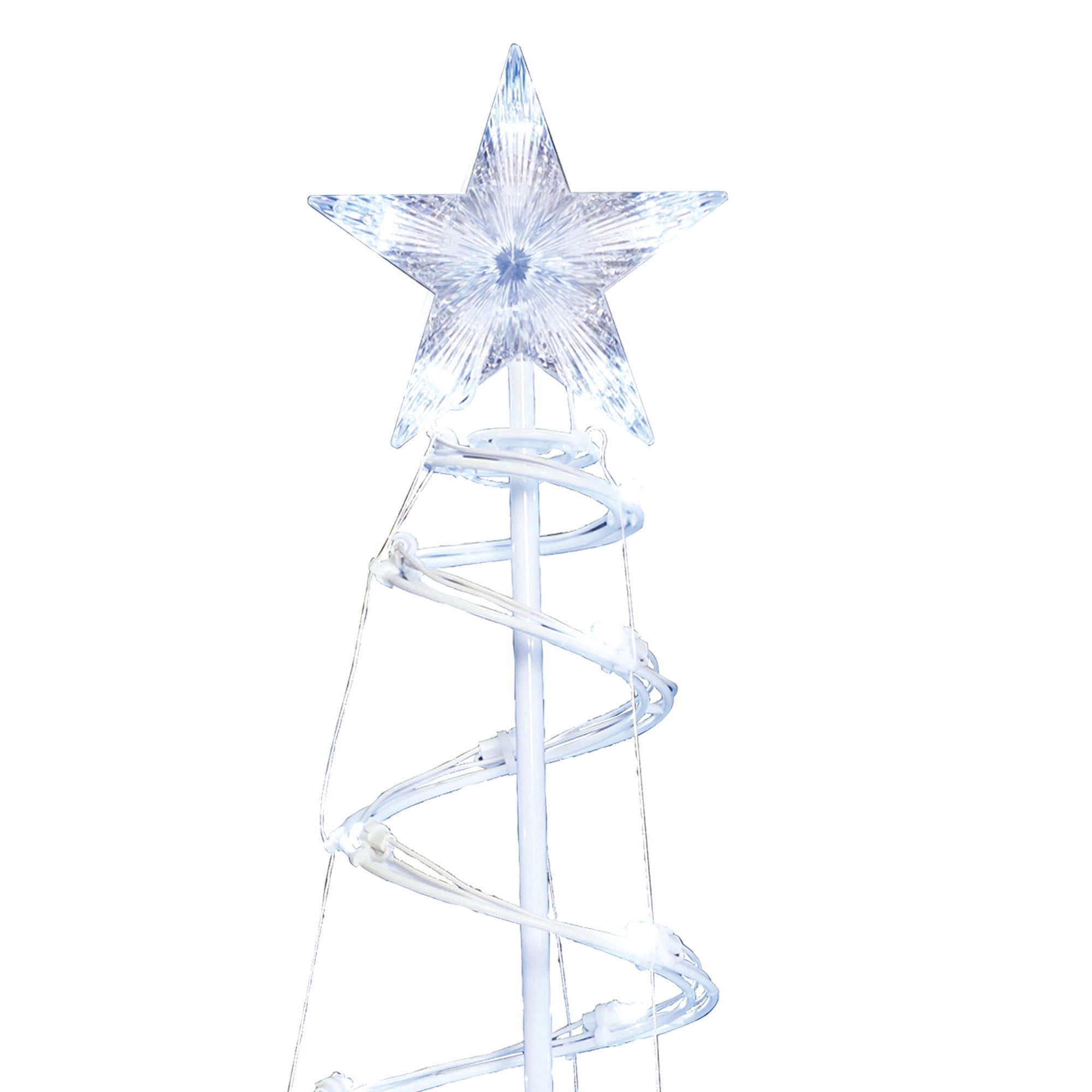 Indoor/Outdoor LED 8-Function Color-Changing Spiral Christmas Trees, Cool White to Multicolor, Set of 2, by Holiday Time