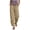 Khaki, variant on cocolona Womens Summer Lace Hollow Out Linen Pants Elastic Waist Straight Wide Leg Vacation Beach Trousers with Pocket