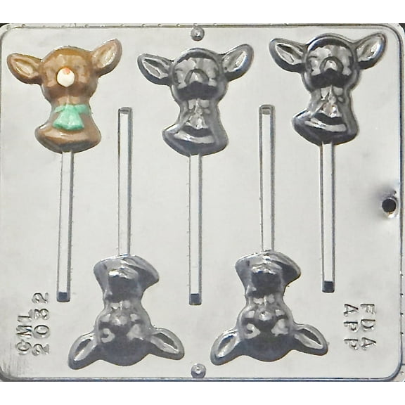 2032 Reindeer Pop Lollipop Chocolate Candy Mold