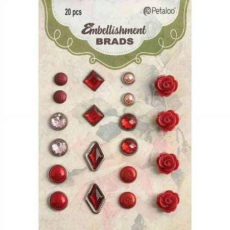 Petaloo Embellishment Brads, 20pk