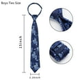 thumbnail image 5 of Ties for Boys Pretied Boys Neckties Pocket Square Set Adjustable Strap Kids Tie Blue Floral Necktie, 5 of 7