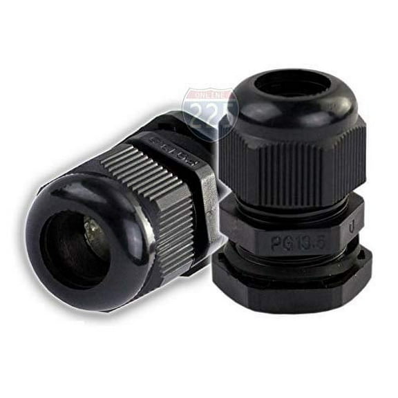 10 PCS PG13.5 Waterproof Adjustable Black Nylon Cable Gland Connector 6-12mm with Locknut and Gasket