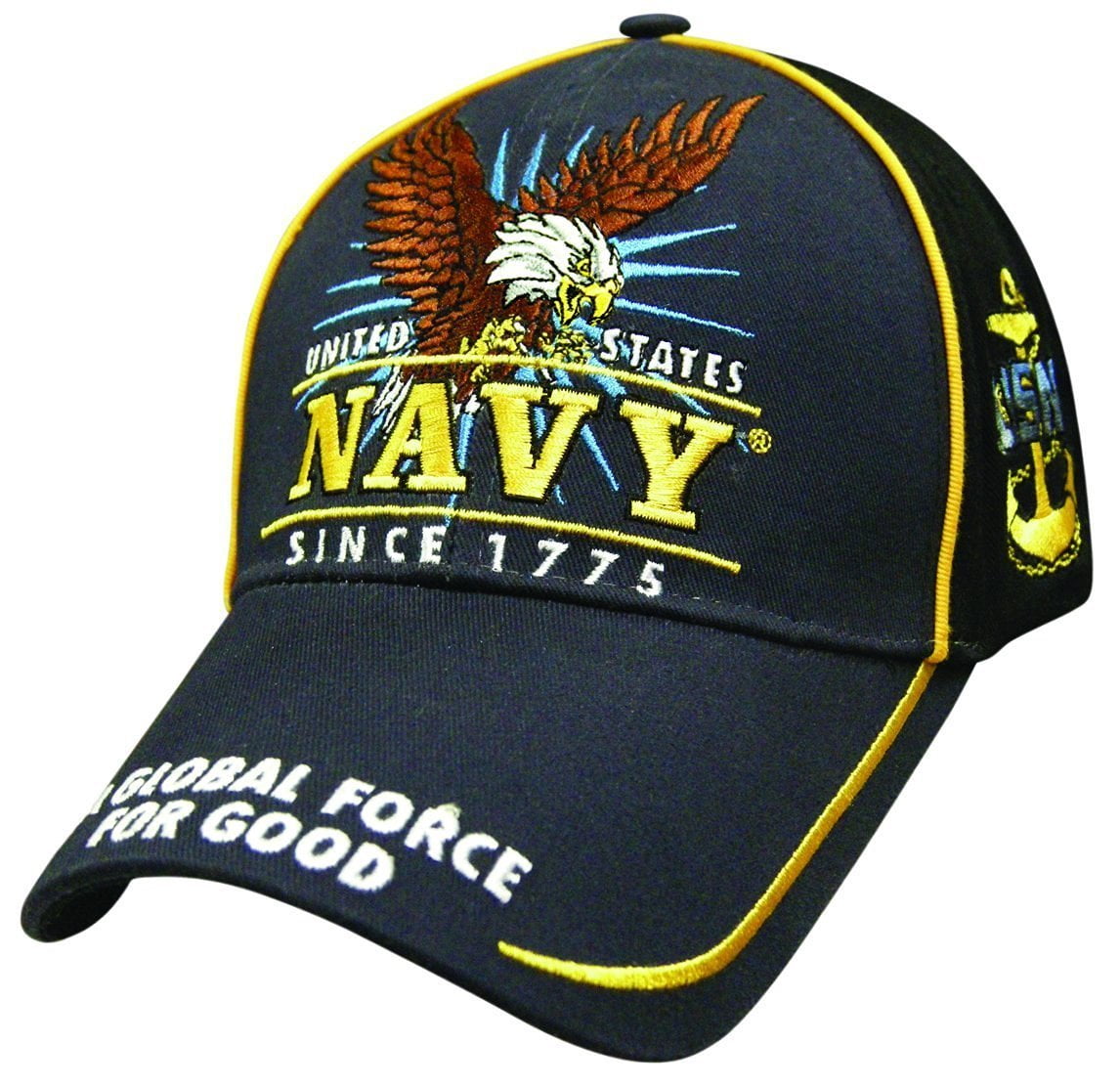 International Trucks Hi Vis Reflective Safety Work Stripe Black Cap/Hat 