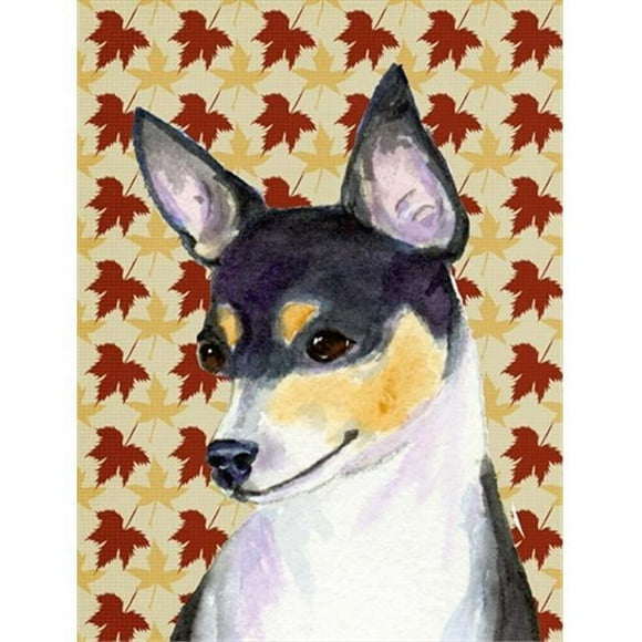 Carolines Treasures SS4338GF 15 x 15 in. Chihuahua Fall Leaves Portrait Flag Garden Size