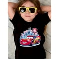 thumbnail image 1 of 1 Pce "Racing Lightning McQueen" T-Shirt Graphique pour Garçons et Filles - Mignon T-Shirt en Coton à Col Rond et Manches Courtes avec Design de Château et Voiture de Course, Cadeau Parfait pour Jeunes, Vêtements pour Jeunes / Dessin Animé, 1 of 6
