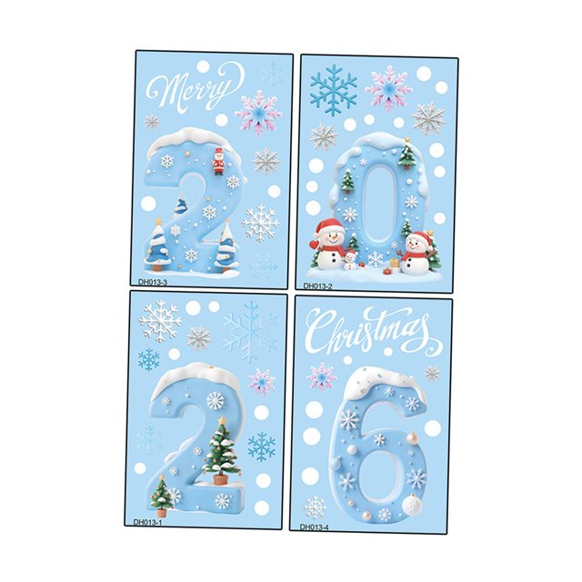 Adhesivos Navideños para Ventanas 2026, Accesorios para Fotos Navideñas, Pegatinas para Decoración Festiva Del Hogar