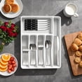thumbnail image 3 of 49-Piece Silverware Set with Flatware Drawer Organizer, Durable Stainless Steel Cutlery Set for 8, Mirror Polished Kitchen Utensils Tableware Service with Steak Knives Dinner Fork Knife Spoon & Tray, 3 of 11