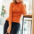 thumbnail image 1 of PEONAVET Chandail à Col Rond pour Femmes 2024 Automne et Hiver Mode Européenne et Mode Chandail Uni à Enfiler Chandail à Col Rond, 1 of 3