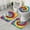 Colorful Rainbow Tie, variant on Blue Tie Dye Mandala Pattern Bathroom Rugs Sets 3 Piece,Toilet Cover Set,Absorbent Non Slip Bathroom Mats Sets with U-Shaped Contour Rug Toilet Rug Set