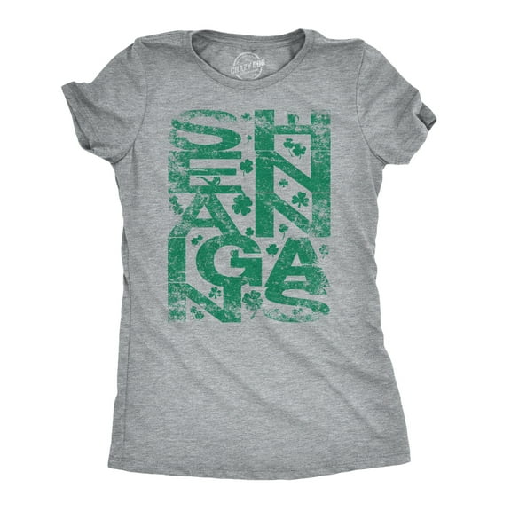 Womens Shenanigans Clover Funny Green Saint Patricks Day Shamrock Pattys T Shirt Womens Graphic Tees