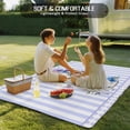 thumbnail image 4 of Easter Outdoor Rug 6x9 Ft - Reversible Patio Rug Outdoor Camping Rugs, Spring Rabbit Watercolor Flowers Purple Stripes Washable Indoor Outdoor Area Rugs, Non-Slip Outdoor Carpet Runner for Deck/Porch, 4 of 8