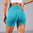 thumbnail image 4 of Active Women's Seamless Leopard Print Biker Shorts with High Waist and Scrunch Detail - Medium, Blue, 4 of 6