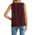 thumbnail image 4 of Womens Dressy Business Tank Tops V Neck Casual Cami Sleeveless Camisole Blouses Summer Basic Tank Shirt Deep Red L, 4 of 6