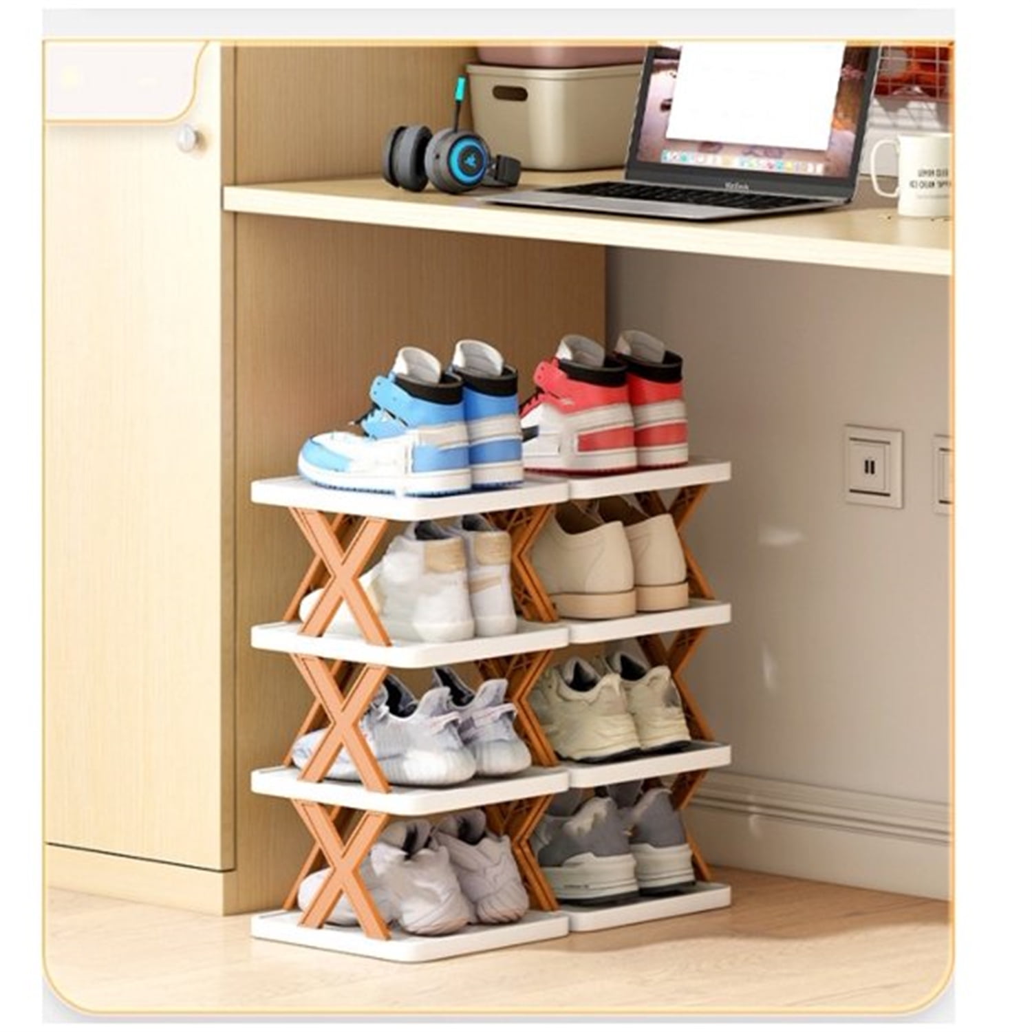 Casewin 5-Tier Stackable Small Shoe Rack, Lightweight Shoe Shelf