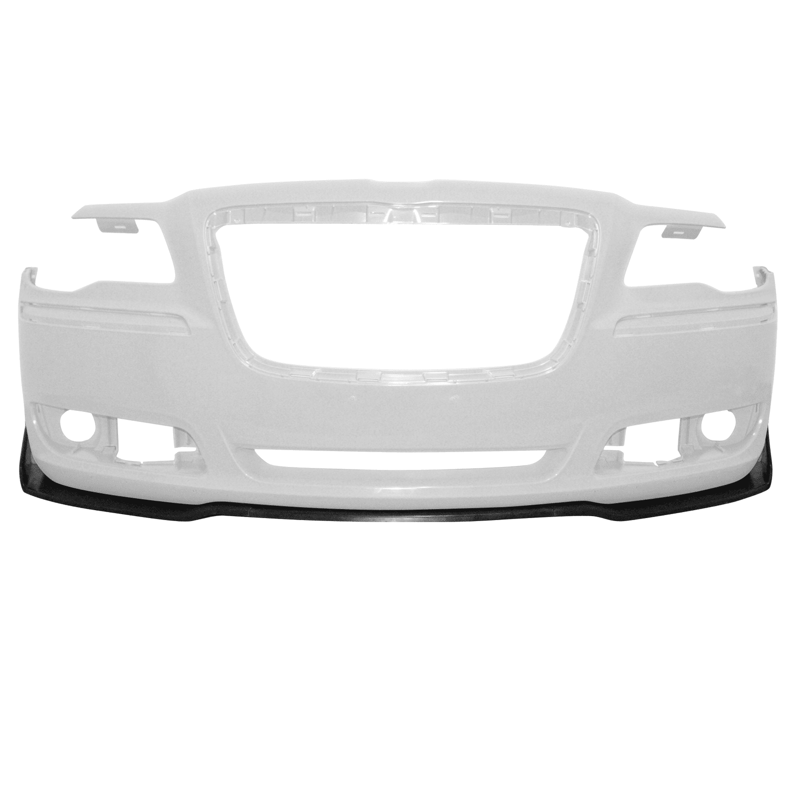Ikon Motorsports Compatible with 2011-2014 Chrysler 300 IKON 3PCS Style Front Bumper Lip Splitter PU Unpainted Black