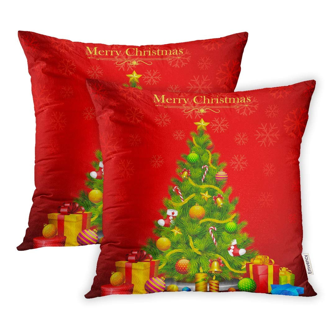 16x16 Multicolor Ugly & Merry Christmas Ugly Christams Santa with Sleigh Throw Pillow