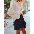 thumbnail image 3 of Boho Ruffle Tiered Skorts High Waist Mini Skirts Navy Blue XXL, 3 of 5