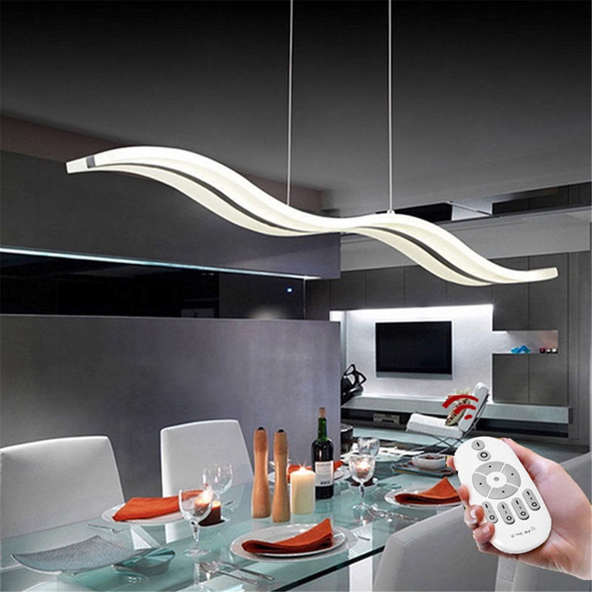 Led Pendant Light Modern Wave Design Ceiling Light Chandelier Fixture